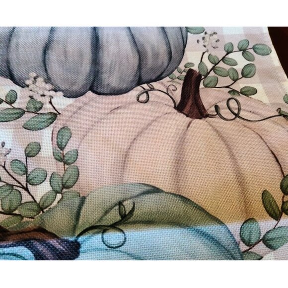 Pumpkin Table Runner Decorative Cloth Thanksgiving Decoration Blue Fall Decor - Picture 5 of 9